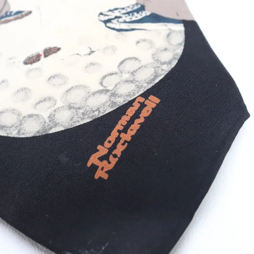 Norman Rockwell Golf Tie Mens 58 in Silk Wide Putters Balls Classic Art